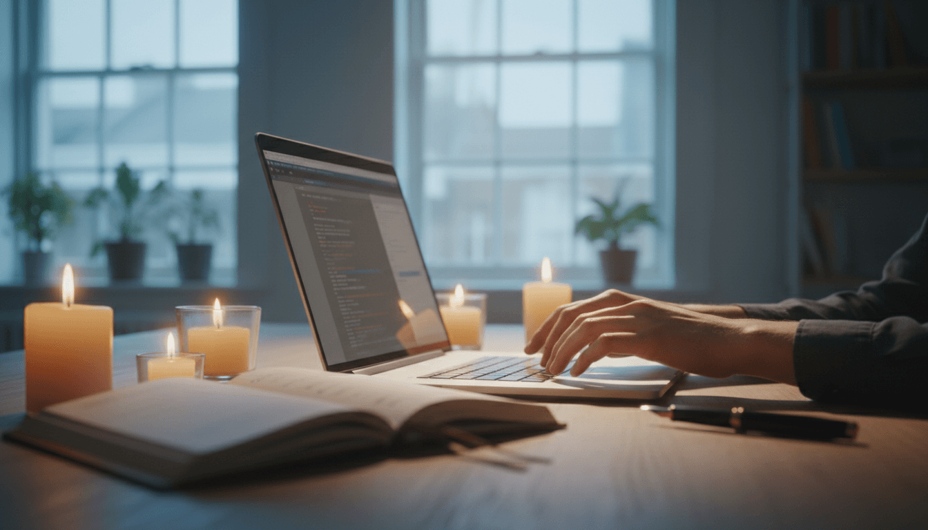 Professional working intently on AI tools at a London workspace